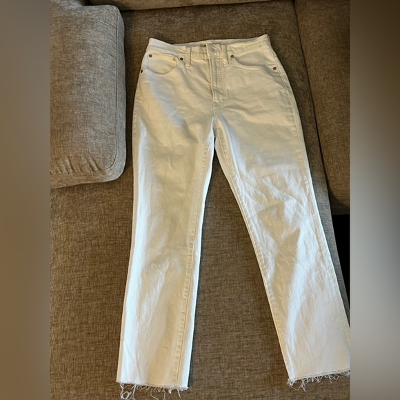 Madewell white The Perfect vintage jeans frayed Hem in size 27. - Picture 2 of 10